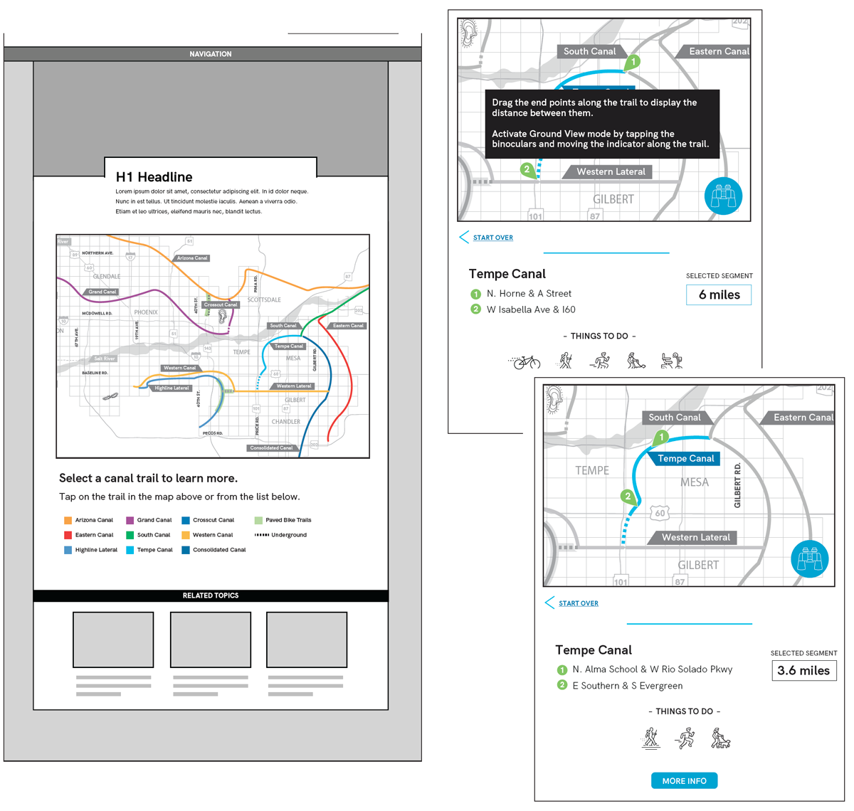 Hi-fidelity wireframes